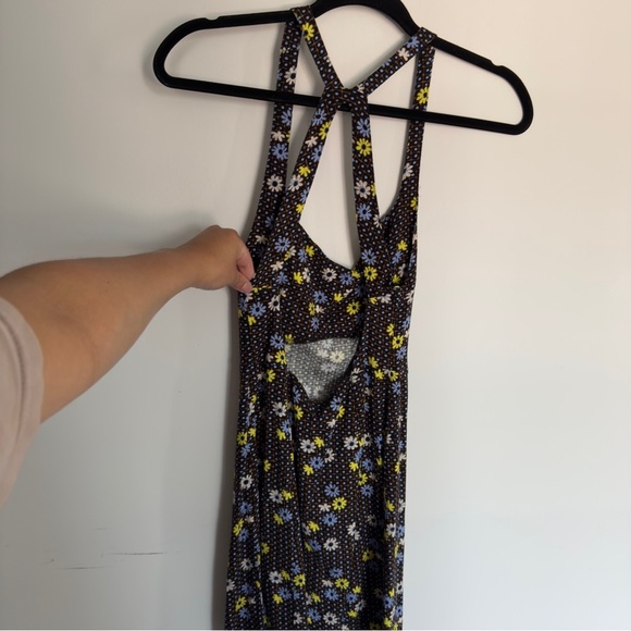 Free People Printed Just Peachy Floral Mini Dress Black | Size XS - Picture 3 of 5